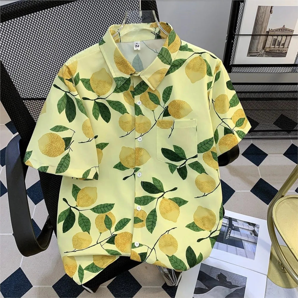 2026 Casual Menswear Clothing Short Sleeves Men's T-shirt Men's Shirts Personality Daily All-match Man's Clothe Gradient Printed