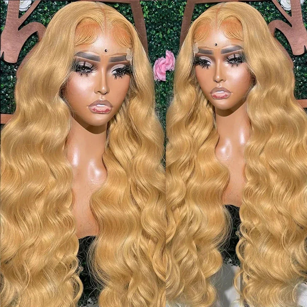 Ombre Blonde to Black 13X6 HD Lace Front Wig Synthetic Lace Frontal Wigs For Black Women Highlight Body Wave 30inch Lace Wig