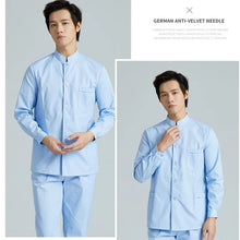 Men Medical Coat Doctor Dentist Medical Uniform Stand Up Collar Nurse Tops Male Oral Beauty Salon Nursing Care Workwear Jacket