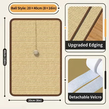 Sturdy Vertical Cat Scratching Pad Beige with Hanging Ball, Space-saving Indoor Anti-scratch Sofa Protector Pet Cat Mat
