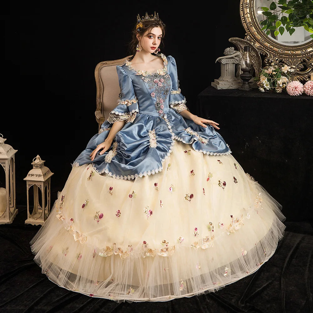 18th Century Women Marie Antoinette Dresses Long Victorian Rococo Gowns Historical Theater Clothing