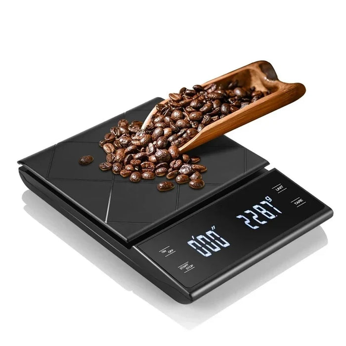 Balance de cuisine de précision 3 kg/0,01 g avec minuteur – Balance alimentaire numérique pour la pâtisserie, la cuisine et la préparation du café (écran LCD, outil de chef à domicile)