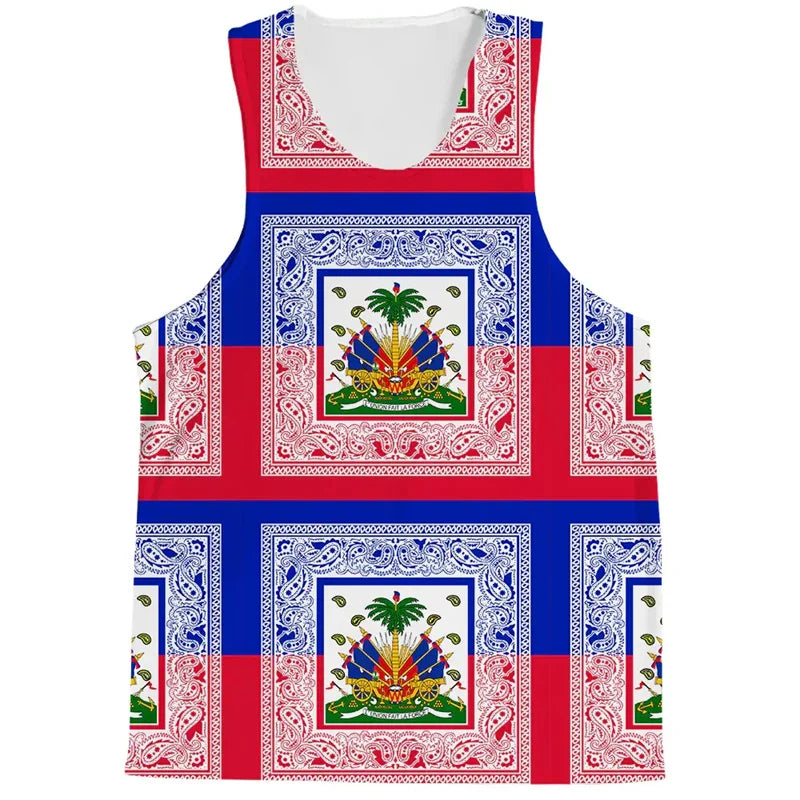 New Design 2025 Haiti Tank Top Men Kids Trendy 3D Printed Short Sleeves Tops Summer Streetwear T-shirt Cool Loose Tee Shirts