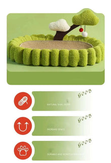 Cat scratch board, cat nest integrated, linen, non shedding, durable, large oval basin, cat claw board, non rotting, round cat