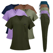 Unisex short sleeved surgical scrub set, skin care and operating room medical staff uniforms, isolation gowns