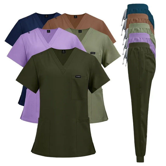 Ensemble de gommage chirurgical unisexe à manches courtes, uniformes pour le personnel médical des soins de la peau et du bloc opératoire, blouses d'isolement