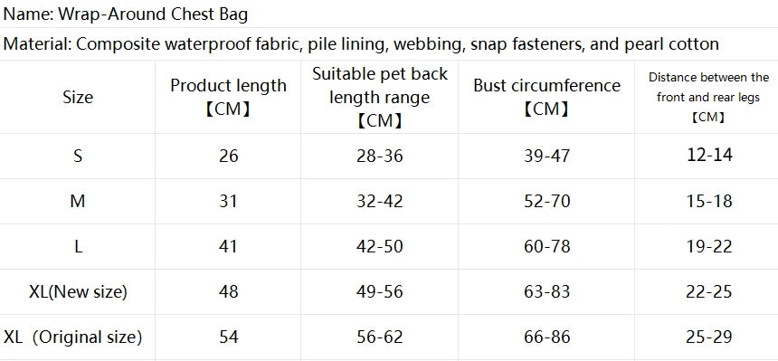 Chest Pet Bag Wrapping Large Dog Backpack, Convenient to Carry when going out, New Product
