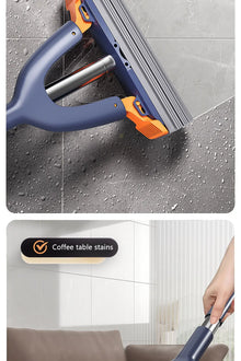 Mini Mop Self Squeeze Mop Powerful Folding Household Clean Tools No Hand Wash Strong Absorbent Mop for Bathroom Kitchen Desktop