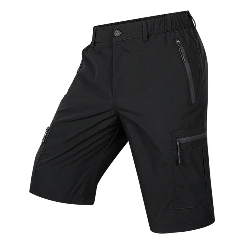 Summer Quick Dry Cargo Shorts Mens Lightweight Work Cargo Shorts Multi Pockets Waterproof Outdoor Hiking Fishing Shorts Male