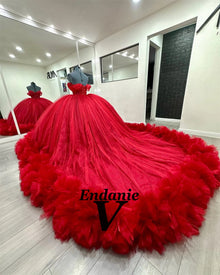 Vendanie Princess Sweetheart Ball Gowns Quinceanera Dresses for Girls Off the Shoulder Lace up Vestido De Quinceanera Customized