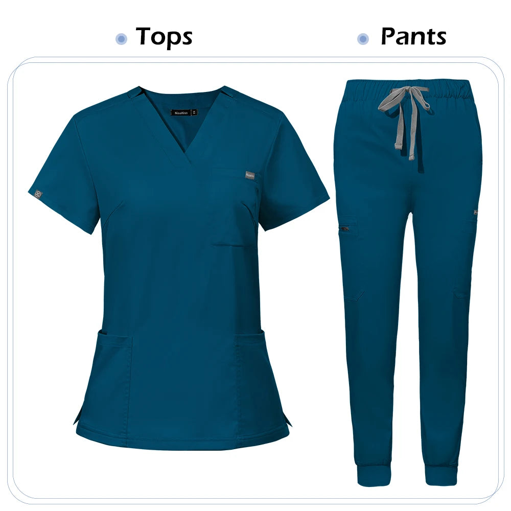 Scrub Sets Uniform Women Joggers Medical Accessories Healthcare Surgical Uniforms Lab Veterinary Clinic Working Clothes Set Mens