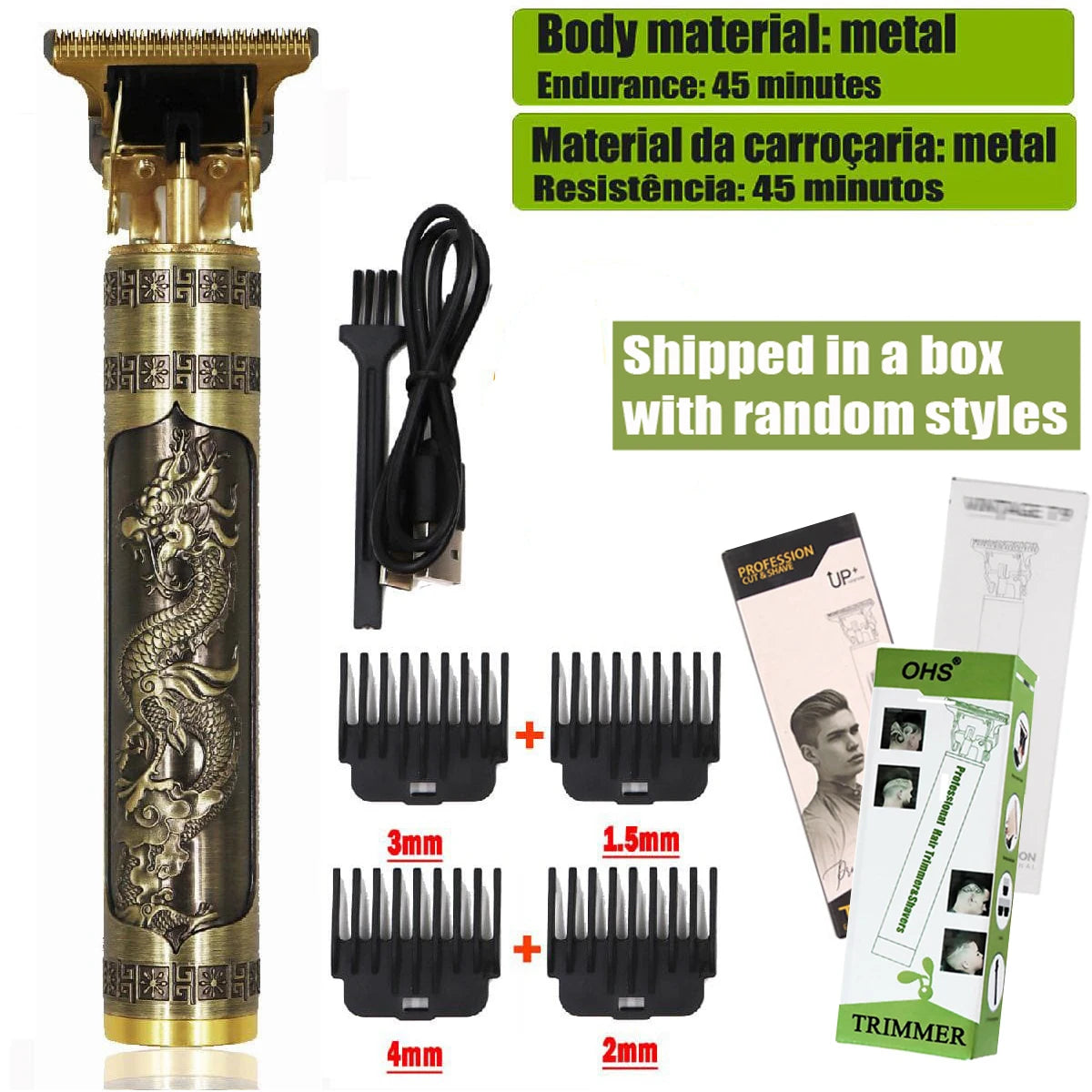 T9 Hair Clipper 0mm Barber Shaver Beard Trimmer Electric