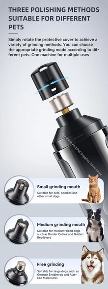 Electric Dog Nail Grinder Pet Nail Clipper USB Rechargeable Pet Nail Trimmers Painless with Polisher Wheel for Small/Large Pets