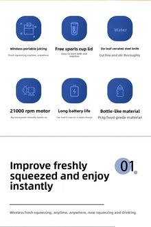 Portable Fruit Juice Blenders Summer Personal Electric Mini Bottle Home USB 6 Blades Juicer Cup Machine For Kitchen