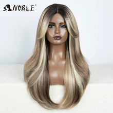 Noble 26 Inch Synthetic Lace Front Wig Ombre Blonde Cosplay