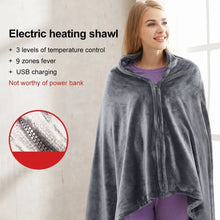 Coral Velvet Heating Blanket 8 Heated Areas 3 Heated Level USB Heating Shawl Wearable Design Fast Heating Electric Blanket