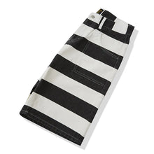 0802 Summer Shorts For Men Classic Vintage Stripe Cotton Casual Straight Mid-Waist Harajuku Street Male Pants Cargo Clothing