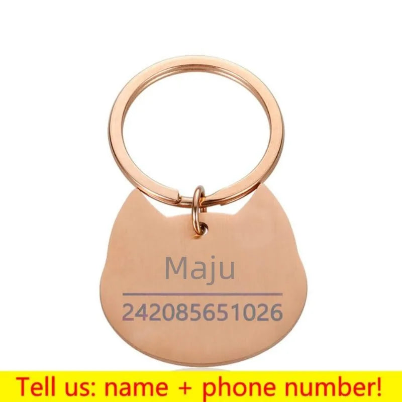 Personalized Engraved Pet ID Name Cat Dog Pet ID Anti-lost Tag Pendant for Cat Puppy Dog Collar Tag Keyring Bone Pet Accessories