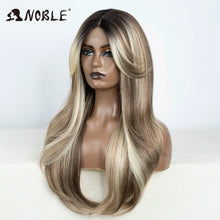 Noble 26 Inch Synthetic Lace Front Wig Ombre Blonde Cosplay