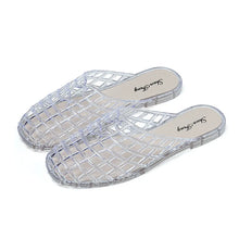 Women's slippers summer breathable women's cool sandals summer sparkling flat hollow out versatile hooded cool sandals for women