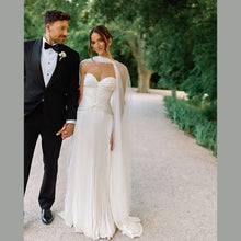 Verngo Elegant lvory Chiffon Wedding Dress Sweetheart A Line Pleat Bridal Gowns Pleat Classy Bride Dresses Customized