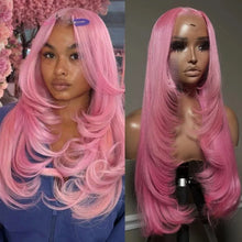 Highlight Black White Layered Lace Front Wig 13x4 Glueless