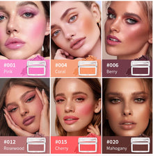 Matte Embossed Blush Palette High Pigmented Pink Coral Cheek Blush Powder With Professional Makeup Brush