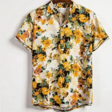 Hawaiian 3D Printed Shirt Amazon Independent Station Bestseller Notch Collar Short Sleeve Shirt