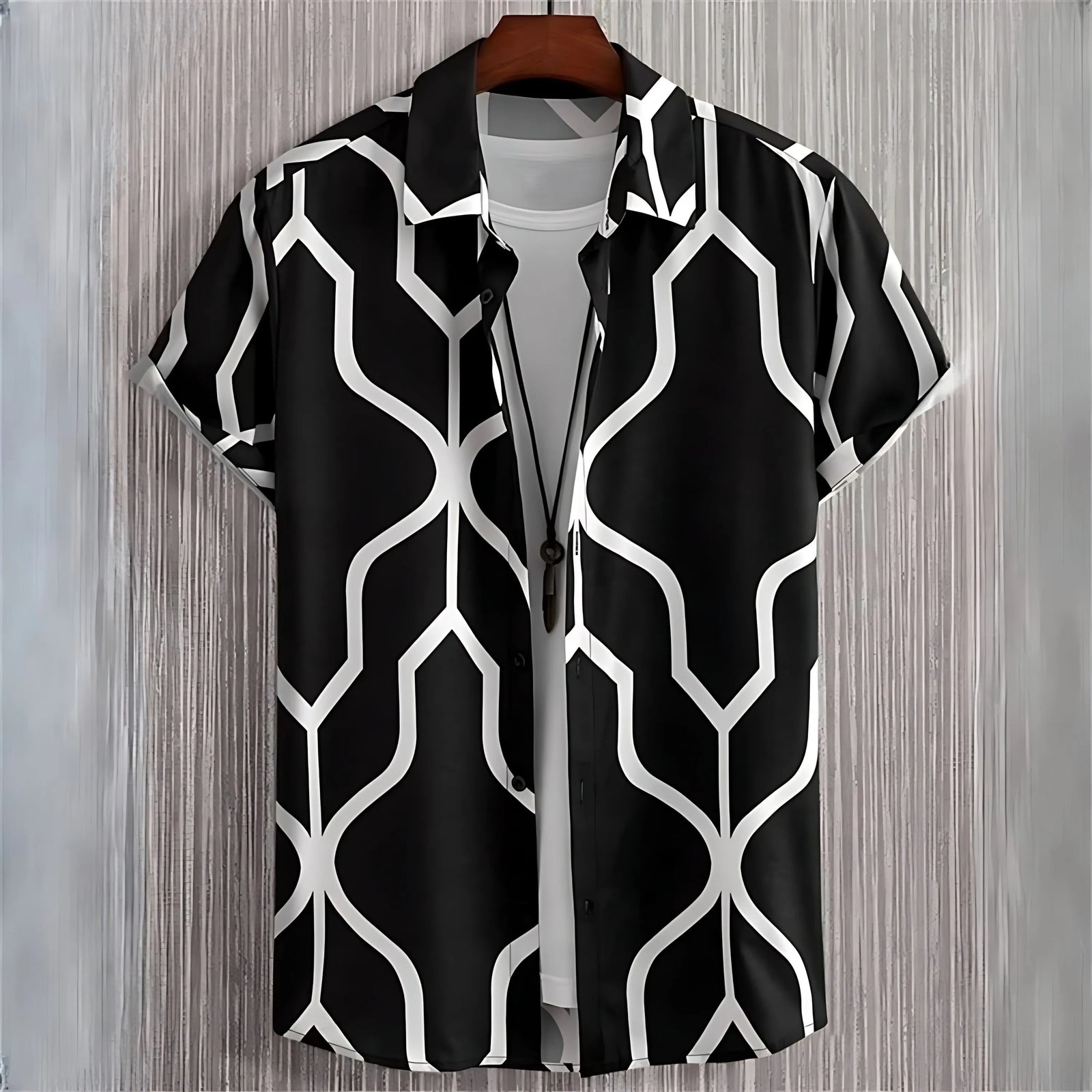 2026 Summer New Style Men's Short-Sleeved Shirt with 3D Pattern Printing for Street Casual Fashion Comfortable Soft Breathable
