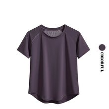 DRUR Yoga Tops Womens Breathable Quick Dry Short Sleeve Tee