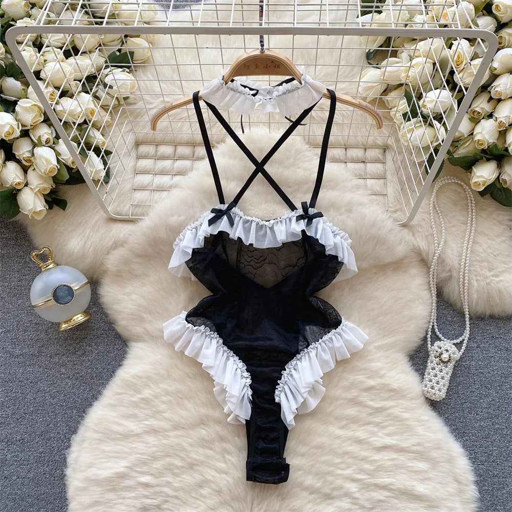 PU Leather Women Bodysuit Zipper Slim Romper Streetwear