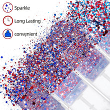Patriotic Glitter Body Paint Stick with Makeup Remover Cloth, Red White Blue Face Paint for 4th of July, Sports Games