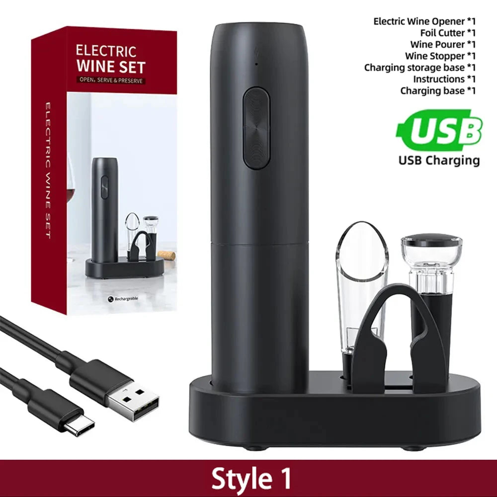 Ouvre-vin électrique rechargeable par USB, automatique, grande autonomie, ouverture sans effort, outil pour cuisine, bar et cadeau de fête