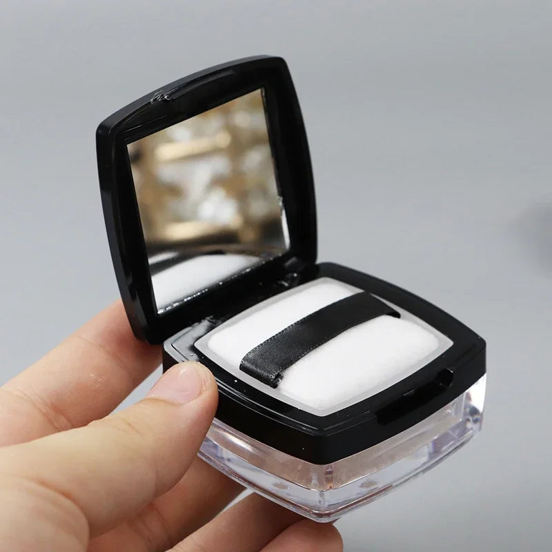 Powder Box Empty Portable Mini 5g Sieve Loose Powder Pot Square Box with Powder Puff Travel Makeup Jar Sifter Cosmetic Container