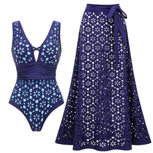 Floral Ruffle Print One Piece Swimsuit Women Beachwear