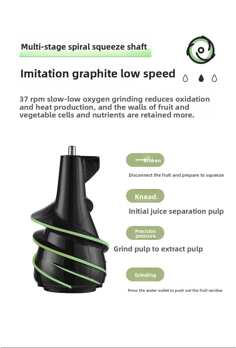 220V Cold Press Juicer Home Slag Separation Ginger Fruit Vegetable Juice Extractor Multifunctional Fruit Slow Juicer Automatic