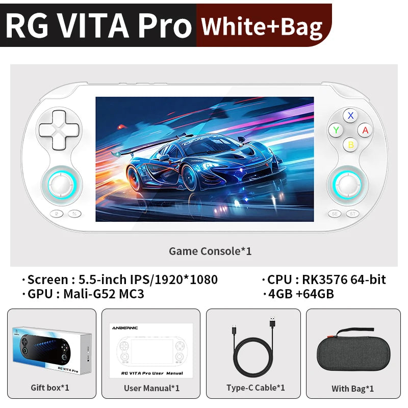 Anbernic RG VITA / RG VITA Pro Handheld Game Console Android 5000mAh Retro Video Games Player Suppor WIFI Bluetooth AI Streaming