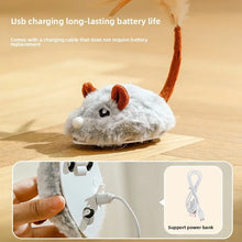 Fun Realistic Cat Plush Mouse Toy, Interactive Running Mice with Dog Tail for Cats, Kitten Teaser Pet Toys for Indoor Play and