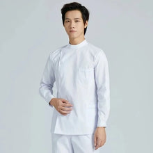 Men Medical Coat Doctor Dentist Medical Uniform Stand Up Collar Nurse Tops Male Oral Beauty Salon Nursing Care Workwear Jacket