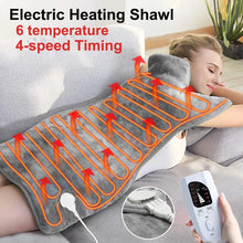 94x61cm 6-speed Temperature Electric Heating Shawl 4 Timing Warm Compress Soft Plush Home Use Coverable Warming Blanket 220V110V