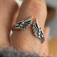 925 Sterling Silver Rings for Women Couple Minimalist Handmade Simple Retro Wing Ring Fine Jewelry Gift Prevent Allergy