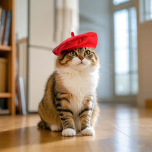 Cute Adorable Cat Beret Hat Red Black Pet Costume Accessories Cat Dog Caps Fashionable Pet Headwear for Photos & Parties