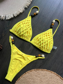 Pearls Strap Bikini Set Women Push Up Brazilian Swimsuit
