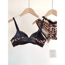 Sexy Leopard Print Lingerie Set Women Wireless Invisible Push Up Small Breasts,adjustable A To C Cup,sheer Lace Pure Design, S-X