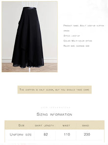 Adult Ballet Wrap Skirt for Women Soft Chiffon Dance Practice Skirt Ballet Class Performance Cover Up