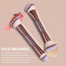 Dual-Ended Makeup Brush Set, 6pcs, Foundation Brush, Concealer Brush, Contour Brush, Beginner-Friendly, No Powder Waste Beauty T
