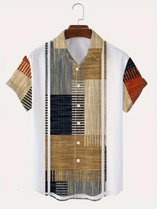 The new men's short-sleeved shirt for summer 2025 is breathable lightweight casual and fashionable with 3D printing