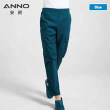 ANNO Multi function Nurse Uniform Bottoms Cotton More Pockets Work Trouser Dental SPA Nursing Scrub Pants