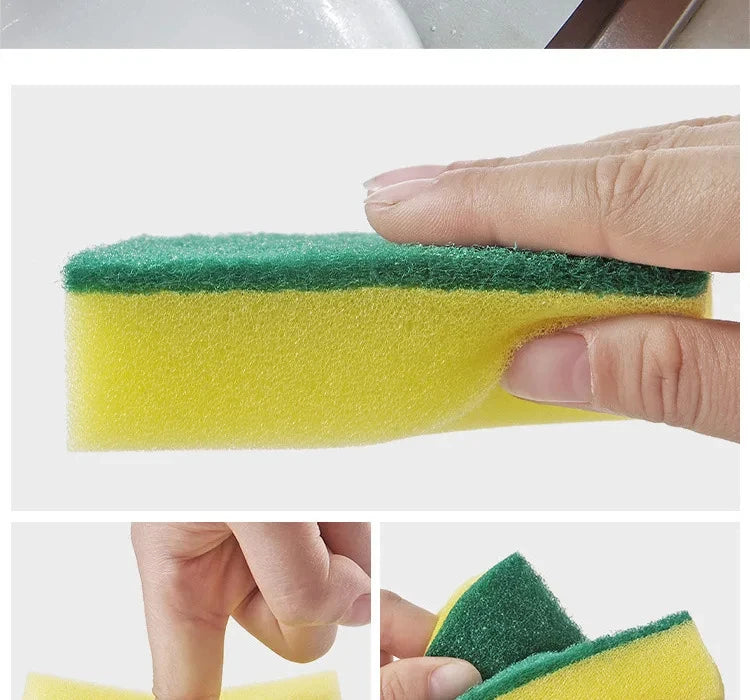 10/5/1Pc Kitchen Dishwashing Sponge Soft Absorbent Clean Rub Pot Rust Scouring Pad Removing Kits Household Cleaning Brush Sponge