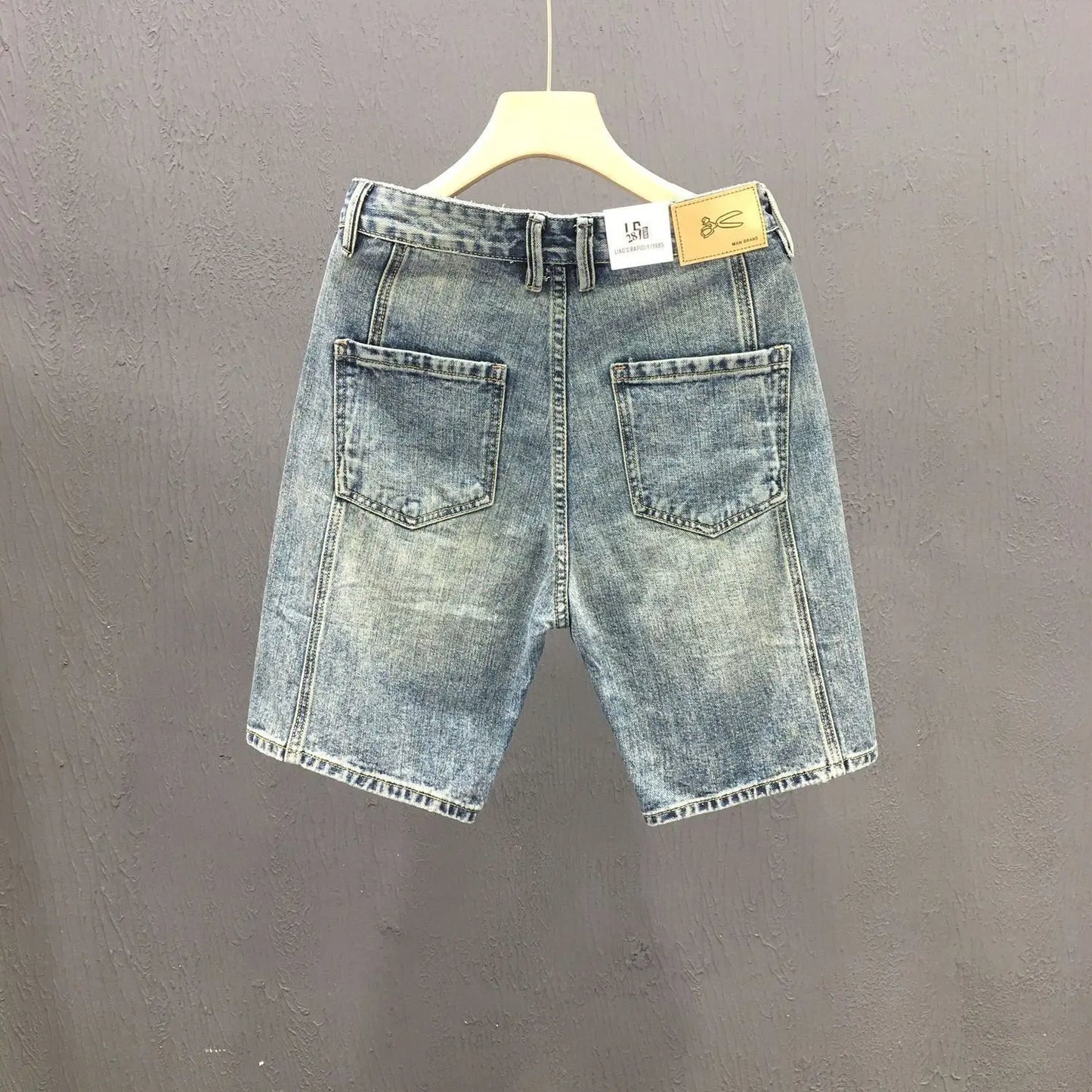 Mens Denim Shorts 2026 Slim Fit Light Blue Summer
